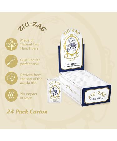 Zig-Zag Rolling Papers  Original White 70 mm Paper  Natural Gum Arabic  Thin Glue Sealing Line  24 Booklets with 32 Papers per Booklet - Buy Online on GoSupps.com