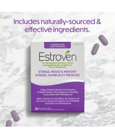 Estroven Stress Mood & Memory for Menopause Relief 30 Caplets Night Sweats and Hot Flash Relief for Women Ginkgo Biloba Extract for Cognitive Function and Memory Magnolia Bark for Irritability - Buy Online on GoSupps.com