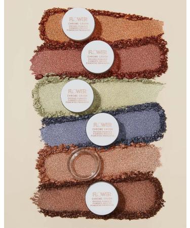 FLOWER BEAUTY Chrome Crush Eyeshadow by Drew Barrymore - Gel Powder Buildable Shimmer & Glitter Eyeshadow Topper (Amber) - International Shipping Available - Buy Online on GoSupps.com
