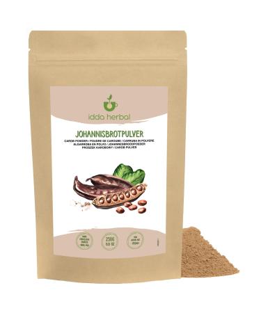 Carob Powder 250g Dried and Ground Locust Bean Pods Natural Sweetener for Pastries Desserts and Carob Chocolate Carob Flo