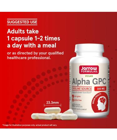 Jarrow Formulas Alpha GPC 300 mg - 60 Veggie Capsules | Enhance Brain Health & Focus - Buy Online on GoSupps.com