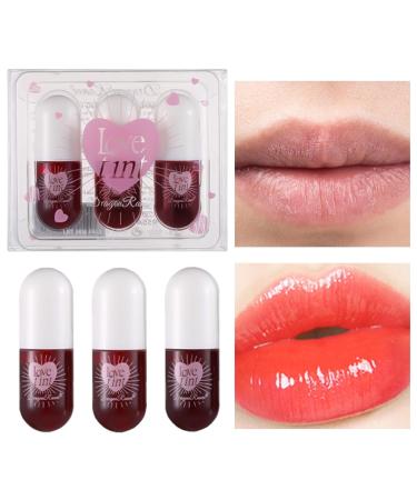 Yunmiao Lip Oil Tri-color Lip Oil Glossy Lip Gloss Lip Gloss Non-sticky Lip Gloss to Enhance Skin Tone Long-Lasting Care Yunmiao