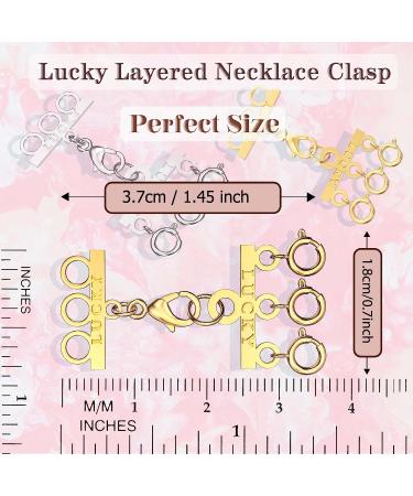 Dailyacc Lucky Necklace Layering Clasp - 18K Gold & Silver Multi Strand with Lobster Clasps - 3 Strand Gold Accent - Buy Online on GoSupps.com
