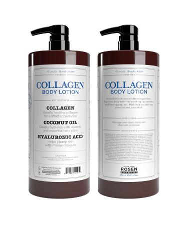 Rosen Apothecary Firming Collagen Body Lotion with Coconut Oil - 32oz x 2 | Tighten, Hydrate & Reveal Firmer Skin - Buy Online on GoSupps.com
