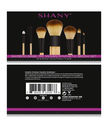 SHANY Bamboo Makeup Brush Set - 7pc Vegan Brushes with Premium Synthetic Hair and Cotton Pouch - Buy Online on GoSupps.com