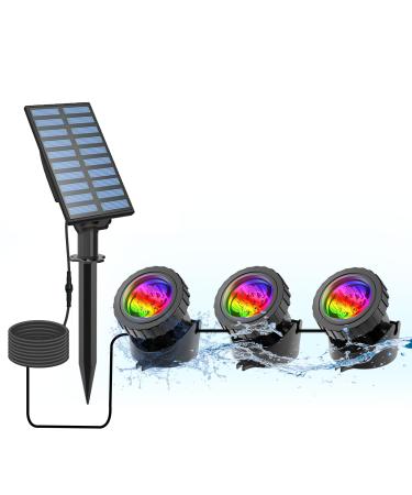 Coreslux solar pond lighting outside diving spotlights adjustable underwater lights RGB color change IP65 waterproof car on/from garden headlight landscape exterior lighting (3 pieces)