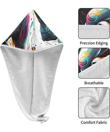 Buy Multi-Colored Rhino Hair Towel 2 Pack Super Absorbent & Quick Dry Hair Turbans for Women & Girls | International Shipping Available - Buy Online on GoSupps.com