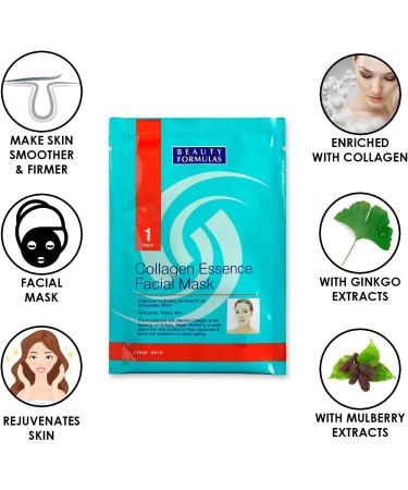Beauty Formulas Clear Skin Collagen Essence Facial Mask - Buy Online on GoSupps.com