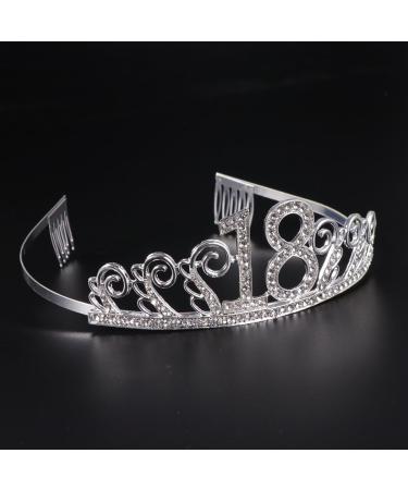 Frcolor Birthday Crystal Tiara Crown 18th Rhinestone Princess Queen Headband - Buy Online on GoSupps.com