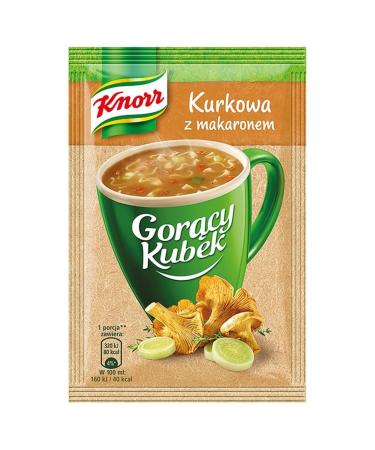 Knorr Goracy Kubek Kurkowa z Makaronem Instant Chanterelle Mushroom Soup with Pasta (5-Pack) - Buy Online on GoSupps.com