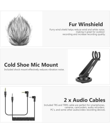Neewer CM14 Mini On-Camera Video Microphone with Windscreen - Compatible with iPhone/Android/DSLR Camcorders - Buy Online on GoSupps.com
