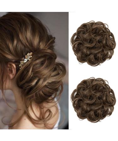 Jjstar 2 piece of hair part with rubber band dutt hair part lured hair tie with hair updos hair extension messy bun hair parts for women girls horsepower