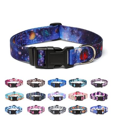 Suredoo dog collar adjustable soft & comfort nylon dog collar for small medium large dog puppies (s galaxy) s (neck circumference 25-40 cm width 1.5 cm) galaxy - Buy Online on GoSupps.com