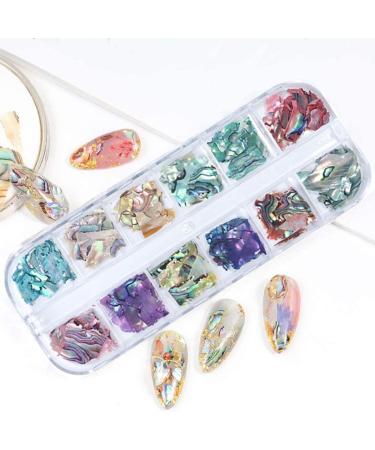 Abalone Seashell Nail Art Sequins - 3D Mermaid Shell Design for Gel Nails - Ocean Rivet Decorations for Women and Girls - Buy Online on GoSupps.com