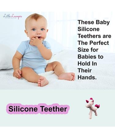 Unicorn Silicone Teether for Infants & Toddlers | BPA-Free Organic Hand Pacifier | Freezer Safe Baby Chew Toy | Pink - Buy Online on GoSupps.com