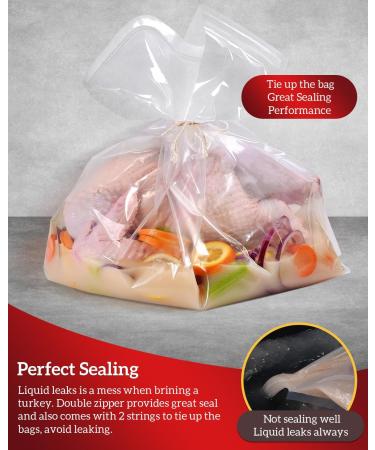 FIRDLE Brining Bags for Turkey 26" 22" 4 Pack Holds up 35lb No BPA Material Thickened Brine Bags with 2 Cotton Strings for Marinating - Buy Online on GoSupps.com