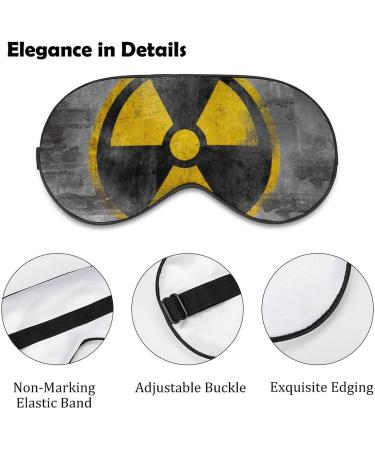 Yellow Nuclear Radioactive Symbol Reactor Sleep Mask - Adjustable Strap Eye Cover for Men and Women - Blocks Light for Travel and Nap - Buy Online on GoSupps.com
