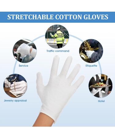 DSLQD Cotton Gloves 3 Pairs - White Moisturizing Eczema Gloves for Men and Women | Washable Hand Spa Gloves for Jewelry Inspection and Coin Handling | Size Medium - Buy Online on GoSupps.com