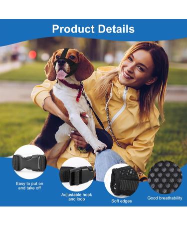 SIMDAO Muzzle for Dogs Protection Muzzle with Adjustable Straps Comfortable & Breathable Prevent Eating Biting and Chewing Allows Panting and Drinking Durable Black Dog Mouth Cover Black XXL - Buy Online on GoSupps.com