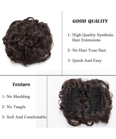 Shop Medium Brown Curly Hairpiece with Clip | Lady Outlet Mall - Stylish Bun & Chignon for Perfect Hairstyles - Buy Online on GoSupps.com