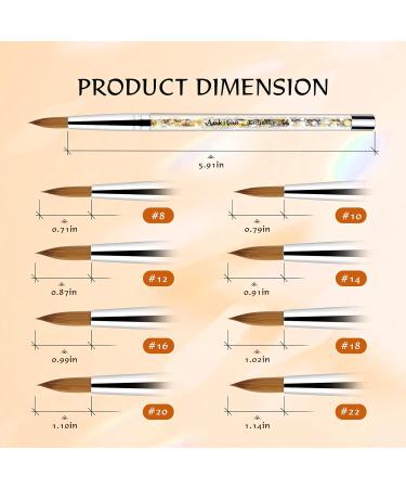 Buy #18 Sable Kolinsky Acrylic Nail Brush - Zobelhaar Nail Art Tool for Gel & Acrylic Nails - Best Manicure Brushes for Professional Use - Buy Online on GoSupps.com