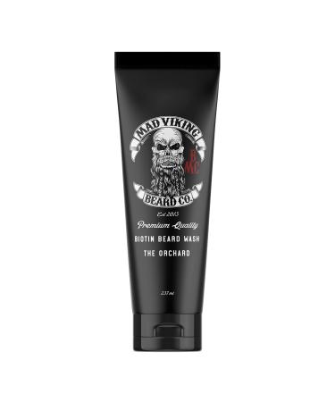 Mad Viking Beard Co. 8 Ounce Premium The Orchard Beard Wash with Provitamin B5 Deep Cleansing and Conditioning All Natural Improves Elasticity and Softness Hydrates The Skin Made in the USA