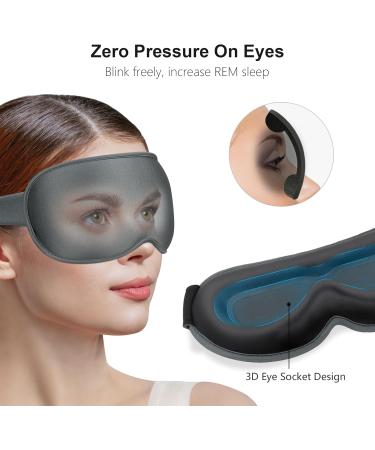 Buy Gritin 100% Light Blocking Sleep Mask - Ergonomic 3D Design for Comfort | Ultra Soft & Pressure-Free Eye Mask for Men & Women - Light Gray - Buy Online on GoSupps.com