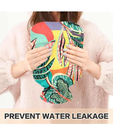 NAANLE Cartoon Tropical Leaves Hot Water Bottle - 2L for Pain Relief & Warmth | Ideal for Back Hand & Foot Therapy - Buy Online on GoSupps.com