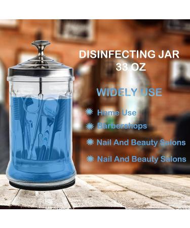 33 Oz Disinfectant Barber Jar with Removable Basket - Glass Container for Salon Supplies (33 Ounce) - Buy Online on GoSupps.com