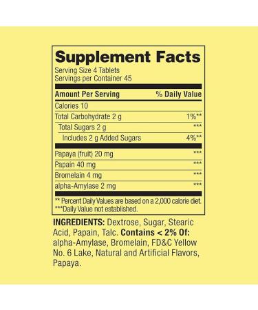 Spring Valley Papaya Enzyme Complex Chewable Tablets 180 Count - Digestion Support & Nutrient Absorption | Luall Sticker Included - Buy Online on GoSupps.com