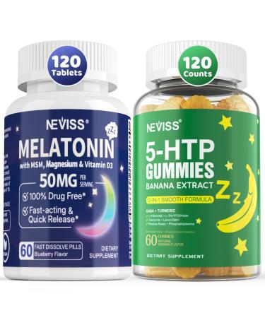 NEVISS Melatonin 50 mg Fast Dissolve + 5-HTP Gummies
