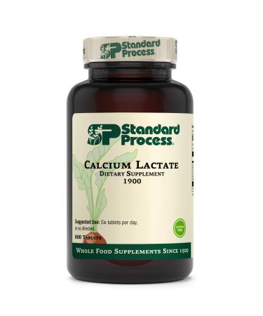 Standard Process - Calcium Lactate - Non-Dairy Calcium Supplement 250 mg Calcium 50 mg Magnesium Supports Healthy Bones and Teeth Gluten Free and Vegetarian - 800 Tablets