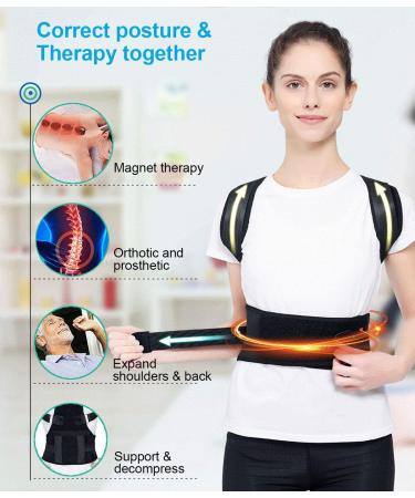 Magnetic Therapy Posture Support | Adjustable Back Straightener for Pain Relief | Humpback Correction Belt for Men & Women (L - Buy Online on GoSupps.com