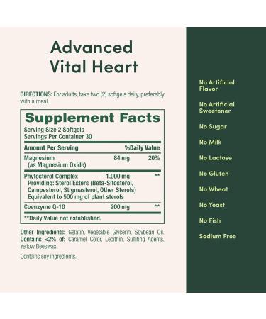 Nature s Bounty Advanced Vital Heart with CoQ10 + Magnesium Antioxidant Supports Healthy Blood Pressure Cholesterol Circulation Triple Action Formula CoQ10 Magnesium Supplement 60 Softgels 60 Count (Pack of 1) - Buy Online on GoSupps.com