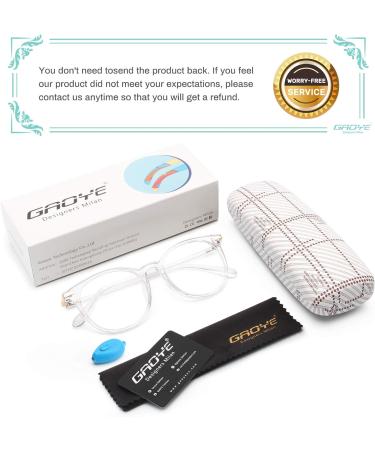 Gaoye Blue Light Blocking Glasses - Retro Round Anti Eyestrain Eyewear for Men & Women - GY1688 (Transparent Frame/Lens - Buy Online on GoSupps.com