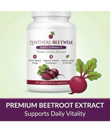 Zenthers Beetwise Beetwise Root Formula Cold Pressed Beetroot Supplement Natural Energy Support Vegan-Friendly 60 Capsules (1PCS) - Buy Online on GoSupps.com