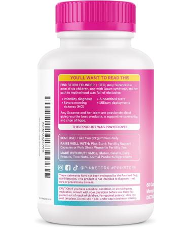 Pink Stork Premium Fertility Gummies for Women - Prenatal Conception Supplements for Her with Inositol, CoQ10, Folate and Vitamins to Support Hormone Balance, Ovulation + Menstrual Cycle, 60 Gummies - Buy Online on GoSupps.com