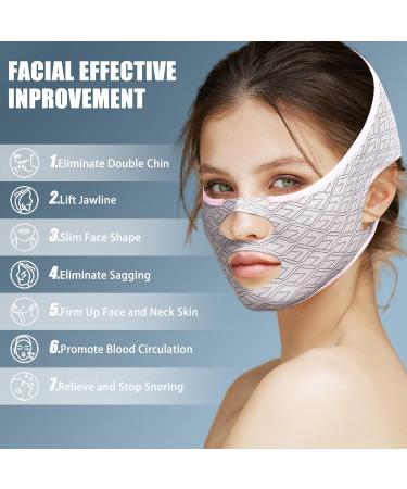 2PCS Double Chin Reducer Face Slimming V Line Lifting Mask Chin Strap for Double Chin Beauty Face Sculpting Sleep Mask Tightening Skin Preventing Sagging - Buy Online on GoSupps.com