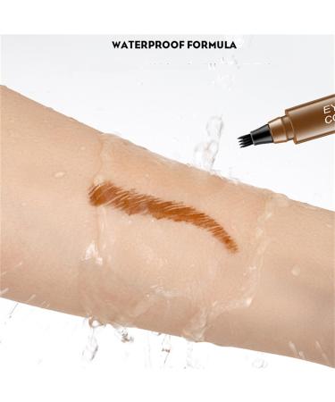 Magical Precise Waterproof Natural Microblading Eyebrow pen with 4 Fork Tip Pencil Natural Looking Brows Effortlessly and Stays on All Day-Dark brown - Buy Online on GoSupps.com