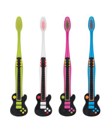Shop SmileGoods Y333 Rock n Smile Guitar Youth Toothbrush - Bulk Pack of 72 Soft Bristle Fun Guitar Grip Assorted Colors for Kids - Buy Online on GoSupps.com
