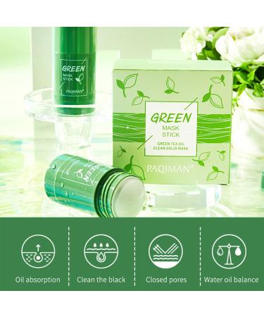 Morelucky Green Tea Stick for Face - 2 Pack | Moisturizing, Oil Control, Deep Pore Cleansing | Natural Purifying Clay Mask for Men & Women - Buy Online on GoSupps.com
