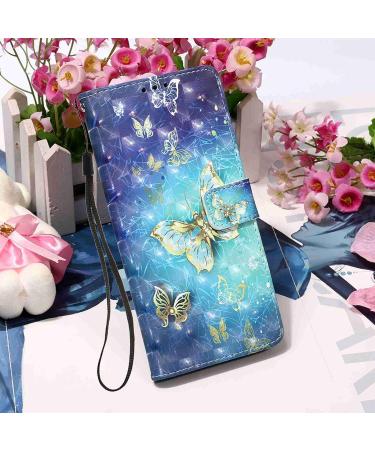 Premium PU Leather Wallet Case for Samsung Galaxy A03S - 3D Shiny Butterfly Design Pocket & Wall Holder - Buy Online on GoSupps.com