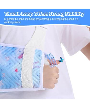Kids Arm Sling for Shoulder Injury - Removable Shoulder Pad Blue Butterfly Design Medical Immobilizer for Girls (Small - Buy Online on GoSupps.com
