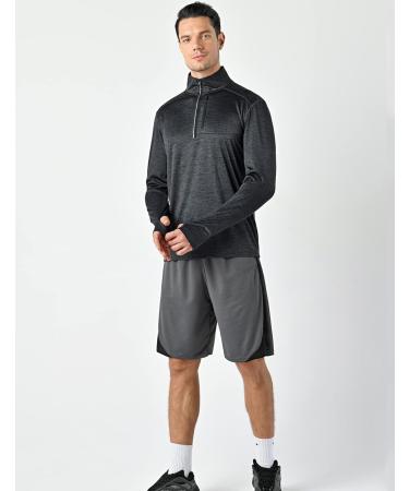 Men's Performance Quarter Zip Pullovers 3-Pack with Pockets | Quick Dry Active Long Sleeve Shirts - Black/Gray/Navy | 3X-Large - Buy Online on GoSupps.com