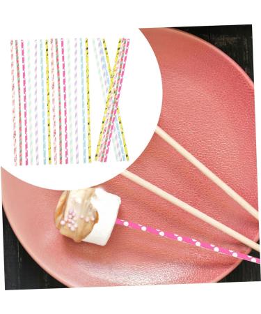 BESTonZON 100pcs Marshmallow Stick Chocolate Candy Lollipops Candy Bars Lollipop Sticks Marshmallow Holder Sticks Marshmallow Packing Sticks Manual Stirring Rod Paper Bracket Multipurpose - Buy Online on GoSupps.com