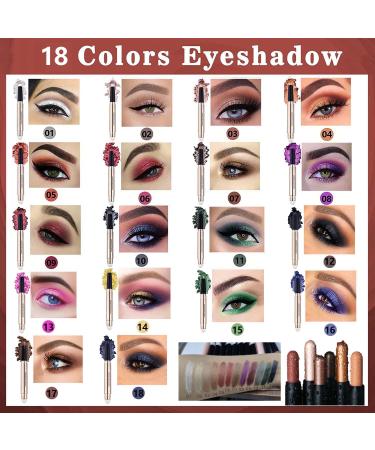 Brown Eyeshadow Stick Cream Shimmer Glitter Palette - Waterproof & Long Lasting | Hypoallergenic Eye Shadow Highlighter Stick & Liner - Multi-Dimensional Shades - Buy Online on GoSupps.com