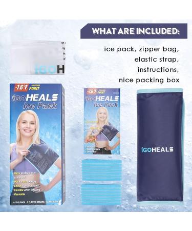 Reusable Ice Pack for Injuries with Straps - Large Heating Pad for Pain Relief - 14.57X10.62 M - Nylon & Plush - Buy Online on GoSupps.com