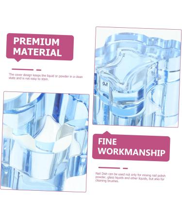  LALADEFIEE Glass Nail Dish Cups With Lids Glass Nail Art Cup Glass Crystal Cup Blue Crystal Glass Glass Nail Dish With Lid - Buy Online on GoSupps.com