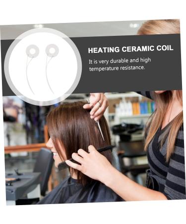 Mikinona 2pcs Ceramic Heating Plates Hot Ring for Hair Dressing Hair Curling Wand Hairdressing Appliance Ceramic Coil Coils Appliance Repair Ceramic Coil Tool Plastic Electro-Thermal White - Buy Online on GoSupps.com