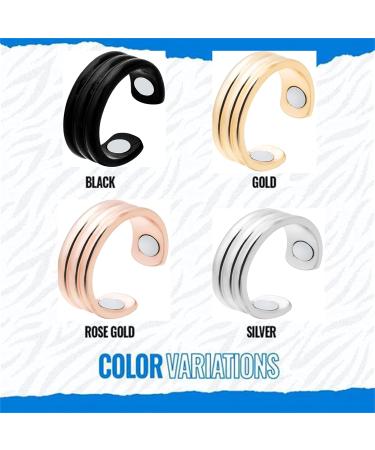 Blood Sugar Controller Rings - 2 Pcs Magnetic Therapy Copper Adjustable Ring for Blood Flow (Rose Gold) - Buy Online on GoSupps.com